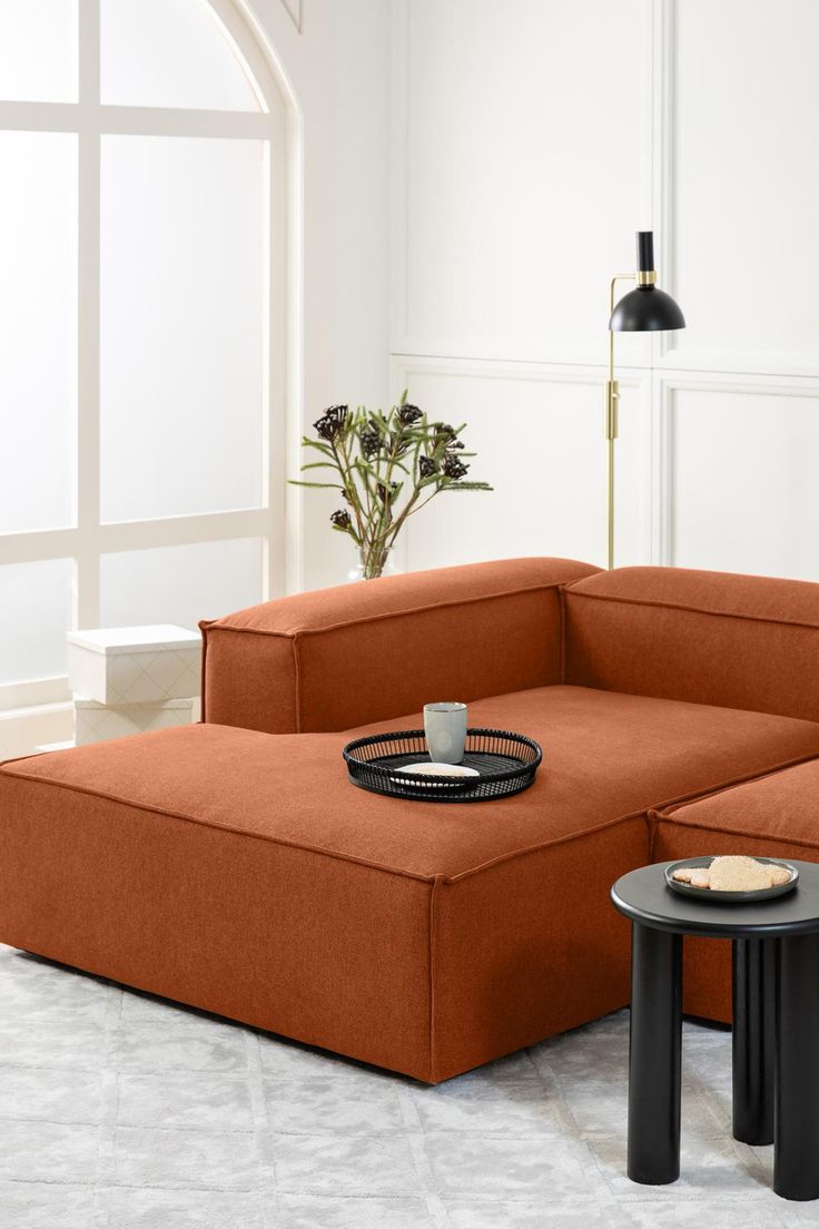 Sofa Colors A Detailed Look At The Latest Trends For Modern Living In 2024   Meridienne Modulable Terracotta Lennon 