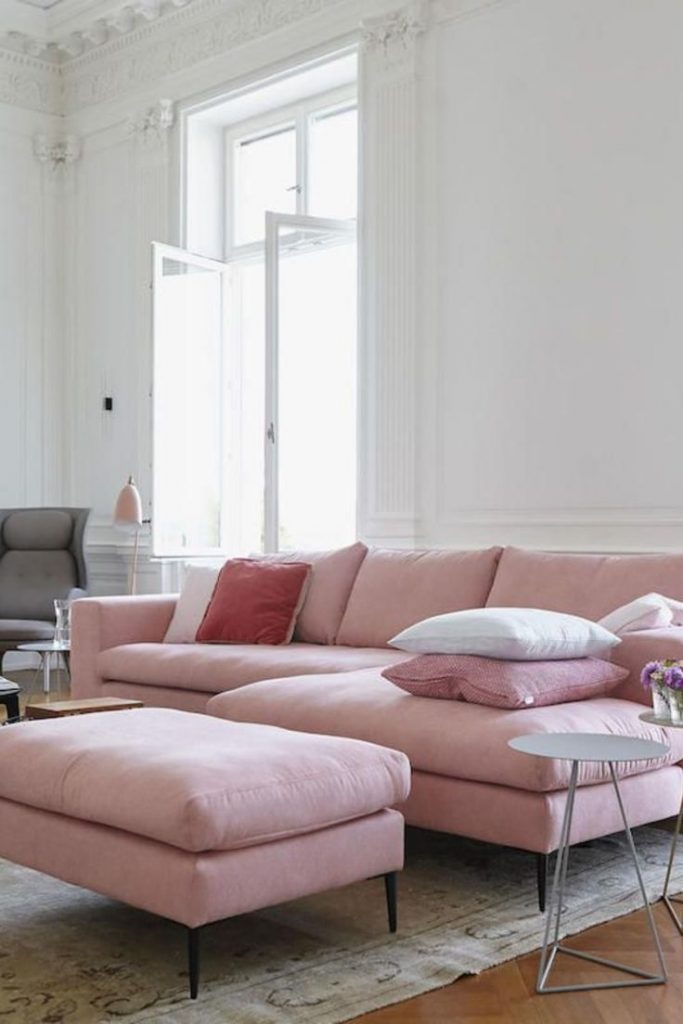 Sofa Colors A Detailed Look At The Latest Trends For Modern Living In 2024   Pink Sofa Couch Idea 3 683x1024 