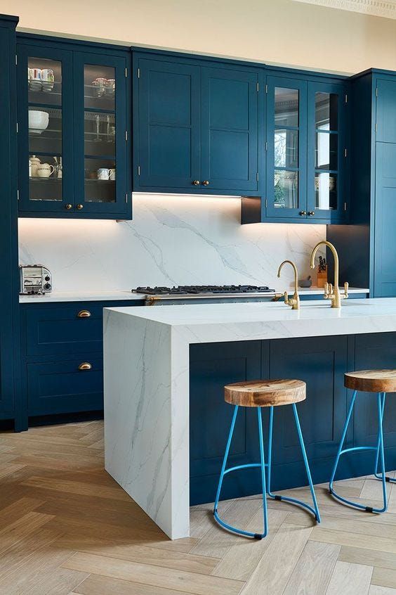 16 Unique Design Ideas For Kitchens With Blue Cabinets 