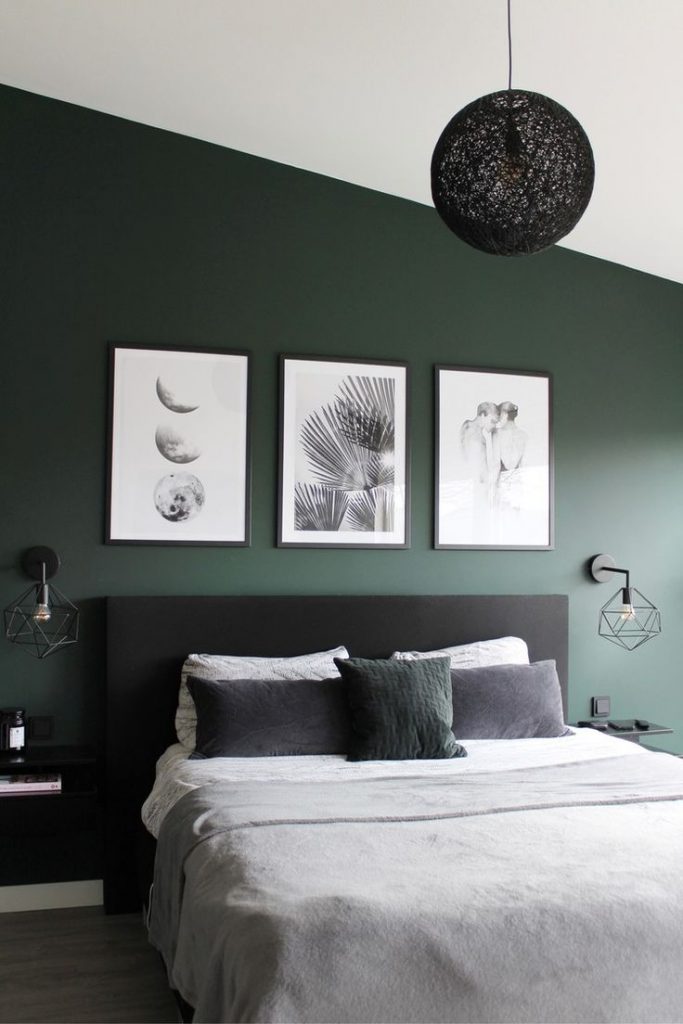 34 Modern Dark Green Bedroom Ideas 683x1024 