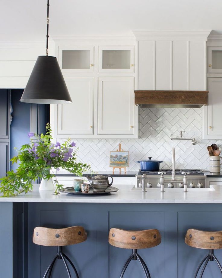 50 Blue Kitchen Cabinet Ideas   Pictures Design Tips 