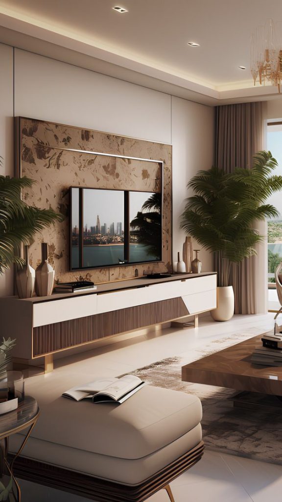 2024 Modern Luxury TV Wall Design 15 Ideas Transform Your Space Now   A Large Living Room Offers A Seamless Fusion Of Functionality And Style Providing Ample Space 576x1024 