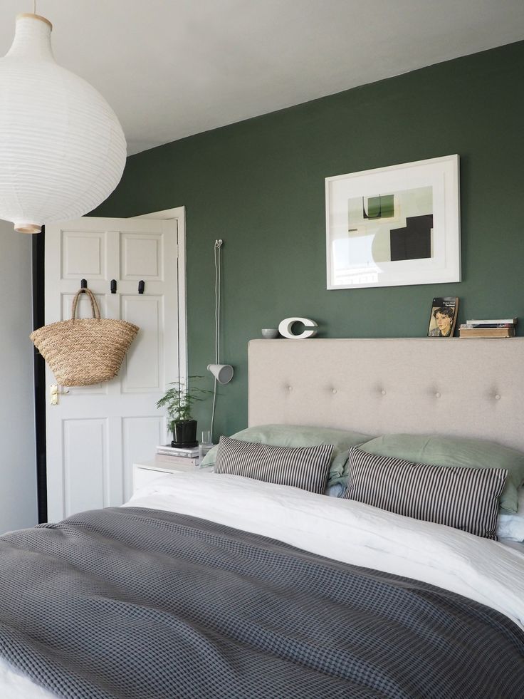 A Simple Soothing Botanical Green Bedroom Makeover The Reveal 