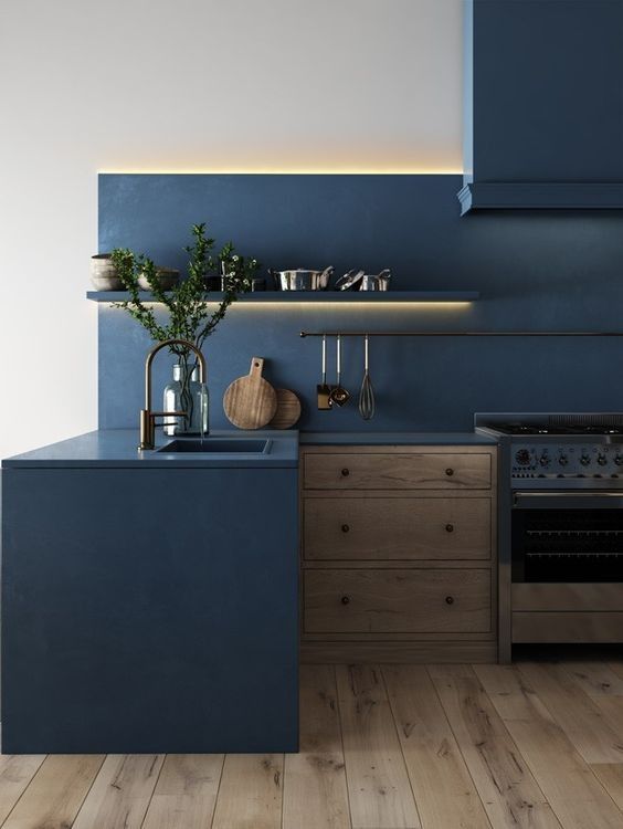 Blue Kitchen Design 2024 18 Ideas Modern Navy Light Dark Trends In   Classic Blue  30 Ambientes Decorados Com A Cor Do Ano 2020 