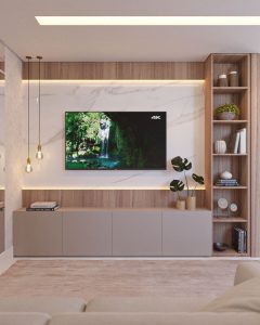 Contemporary Chic  Stylish TV Wall Designs For A Sophisticated Home Tv Room Decor Tv Room Decore 240x300 