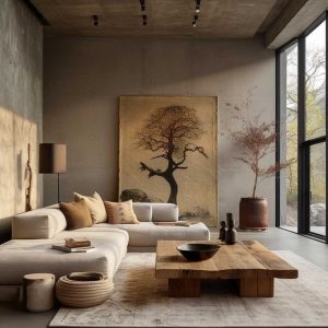 Earthy Home Decor Ideas To Create A Cozy Natural Interior Design   Earthy Tone Living Room 300x300 