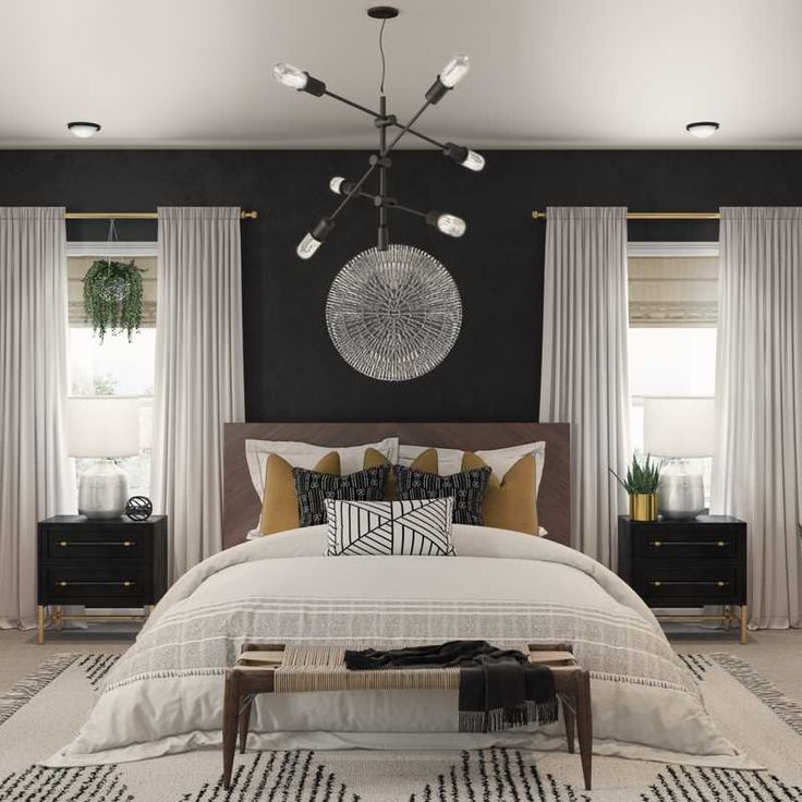 Midcentury Modern Bedroom With Bold Bohemian Design By Danielle   Havenly 