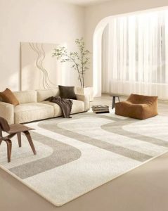 18 Ideas Living Room Floor Designs 2024 Modern Trends To Open Plans   Modern Rugs Under Dining Room Table Abstract Modern Rugs For Living R 239x300 