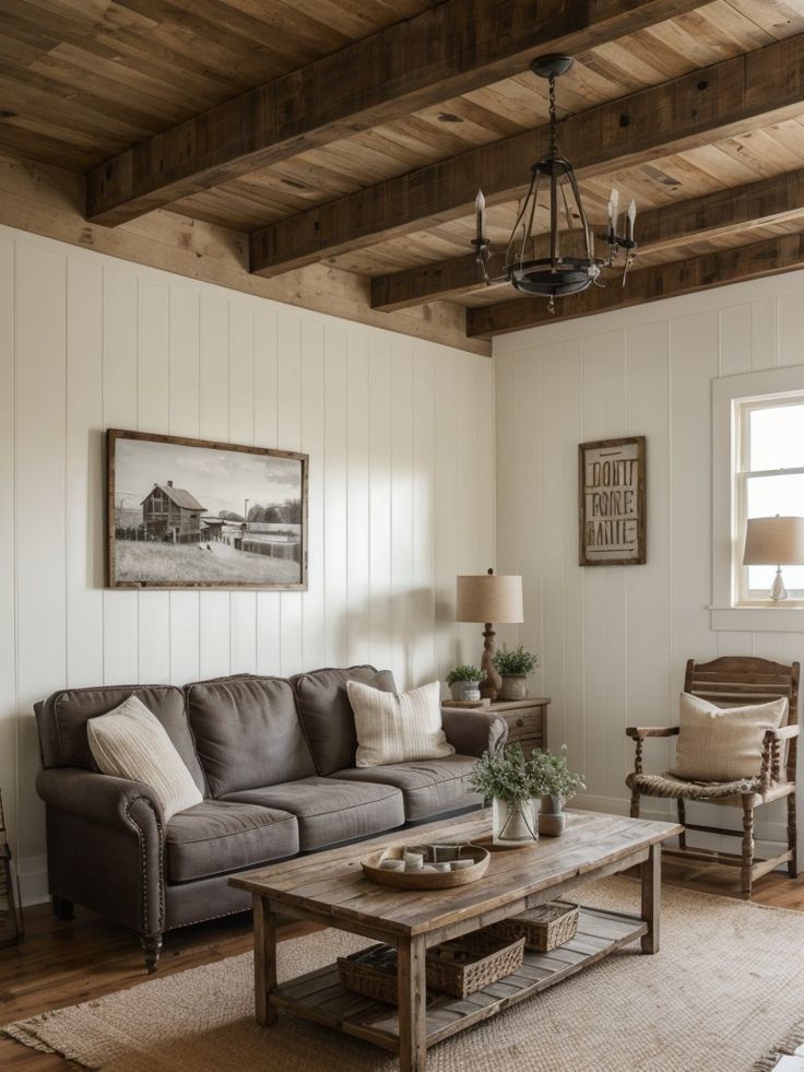 Rustic Chic  Farmhouse Living Room Inspiration 