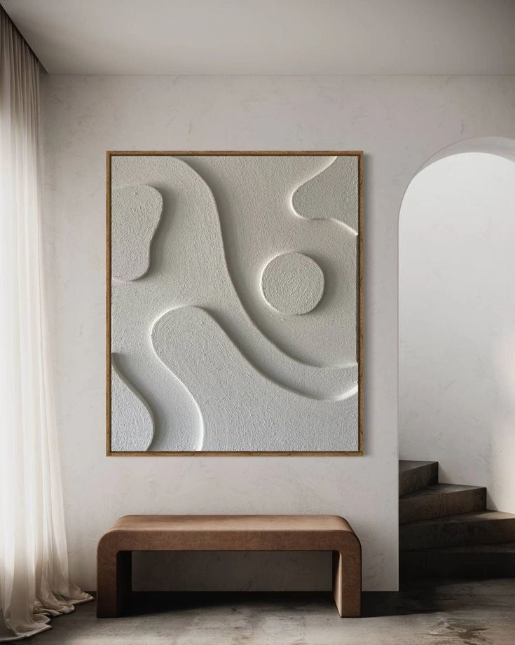Midcentury Modern Relief Painting Plaster Wall Art 3D Wall Etsy 